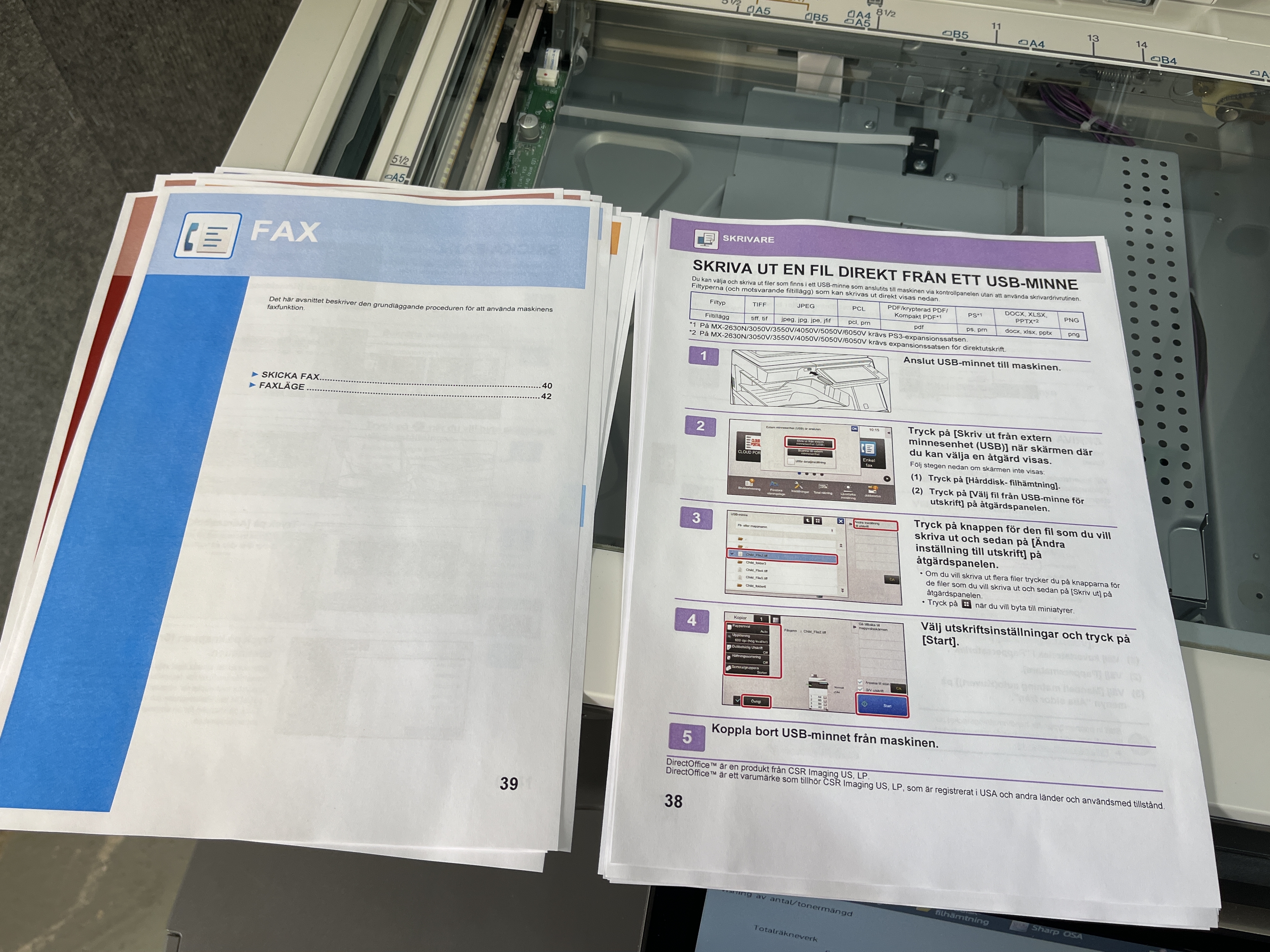 Multifunction printer Sharp MX-4070V with paper box MX-DE27N - PS