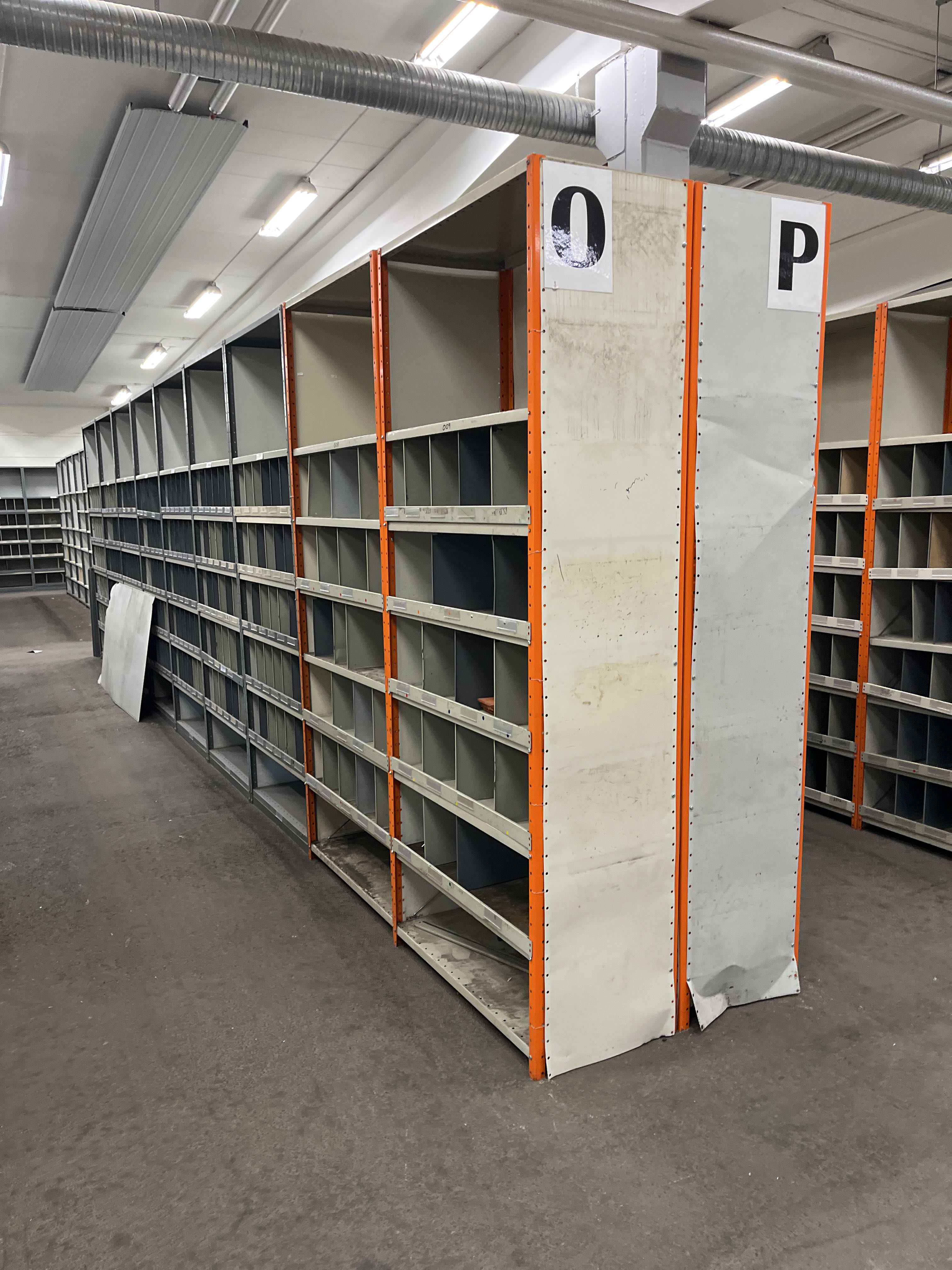 Assortment Rack Storage rack/Assortment rack with sheet metal shelves: 18 meters (PO ...