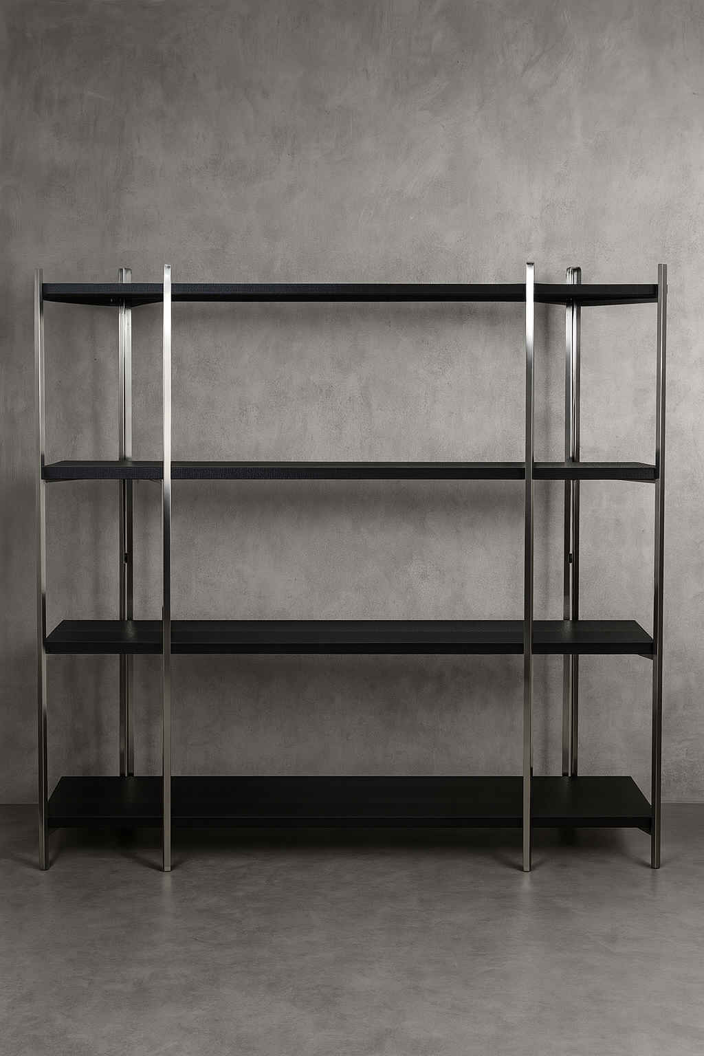 Bookshelf in chrome and black PU - PS Auction - We value the future ...