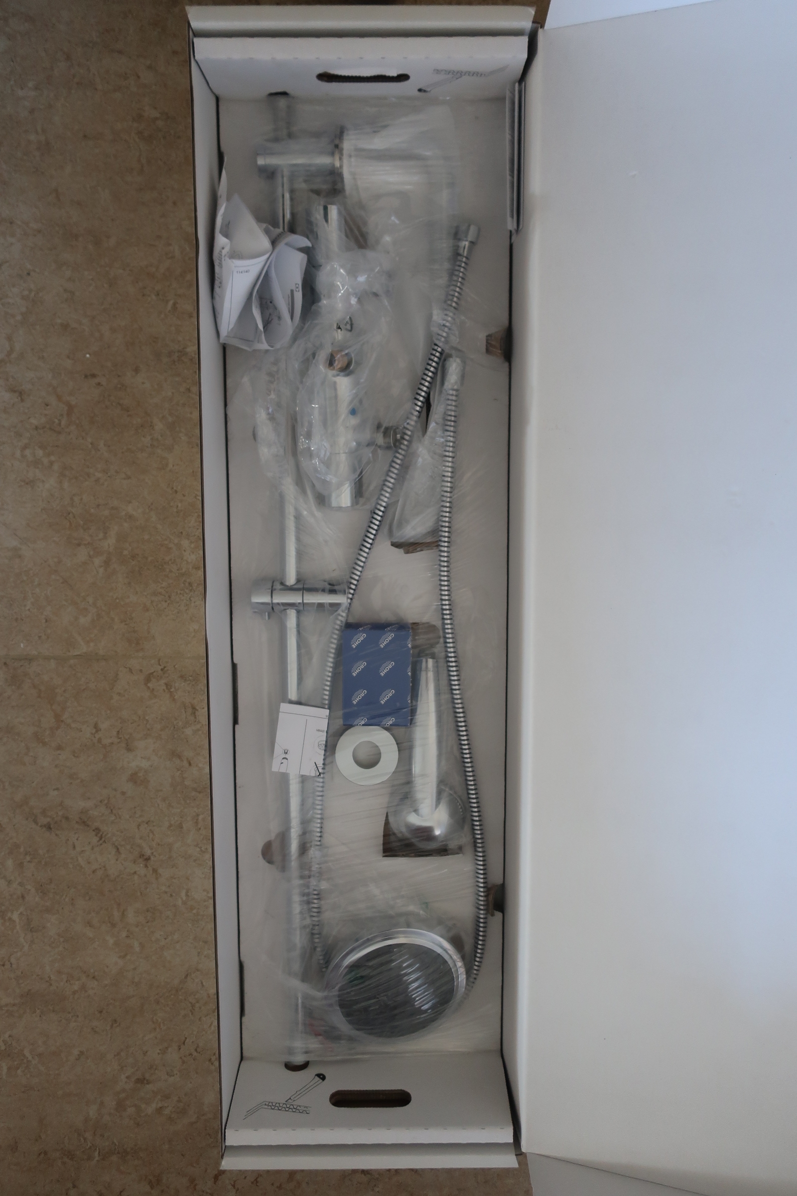 Ceiling shower set, Grohe Vitalio system, chrome PS Auction We