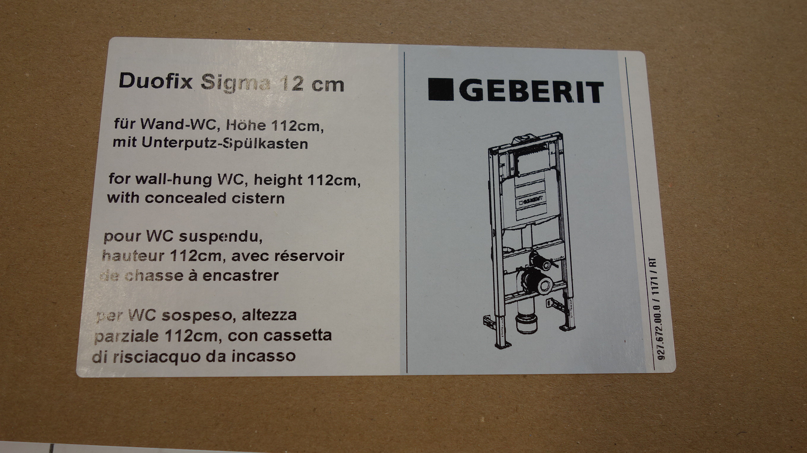 Geberit Duofix Sigma Built In Cistern Operated From The Front