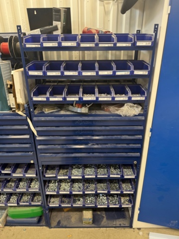 1405759-7 Sheet metal cabinets & shelving systems with drawers including contents