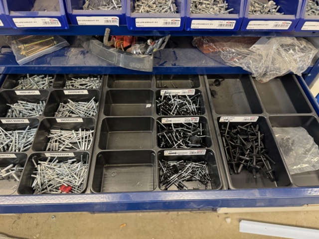 1405759-13 Sheet metal cabinets & shelving systems with drawers including contents