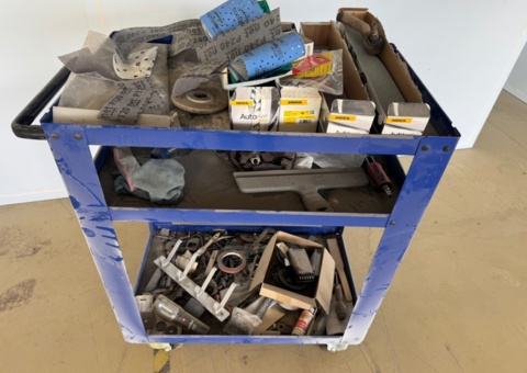 Unloading trolley with contents