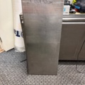 1141100-1 2 st rostfria hyllplan inkl skenor och konsoler. Ca 100x40 cm