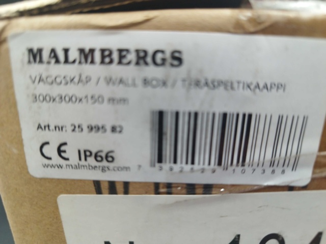 1518627-2 Väggskåp - Malmbergs, 300x300x150 mm, IP66
