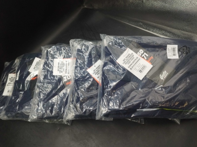 1518635-2 Arbetsbyxor, 5 st - Gesto Workwear, stl C54/154, marinblå, reflexdetaljer