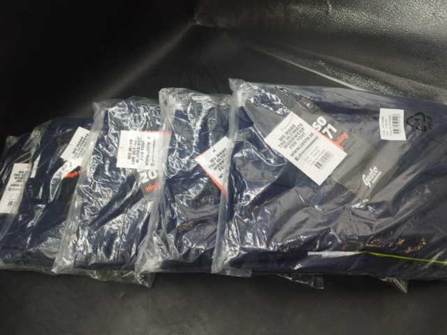1518636-2 Arbetsbyxor, 5 st - Gesto Workwear, stl C54/154, marinblå, reflexdetaljer