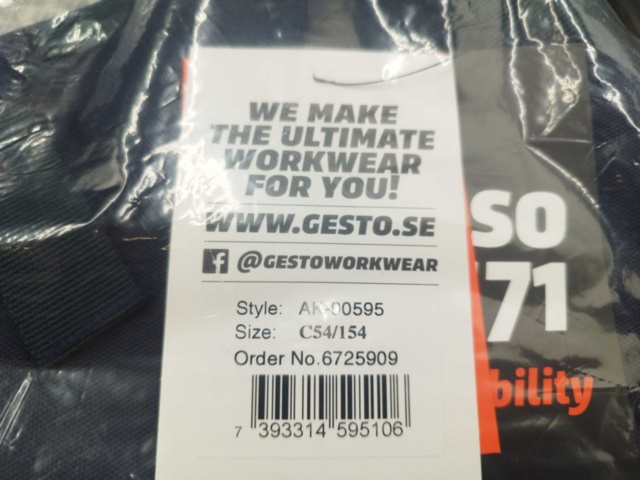 1518636-3 Arbetsbyxor, 5 st - Gesto Workwear, stl C54/154, marinblå, reflexdetaljer