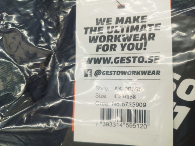 1518644-3 Arbetsbyxor, 5 st - Gesto Workwear, stl C58/158, marinblå, reflexdetaljer