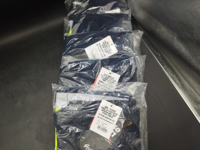 1518662-2 Arbetsbyxor, 4 st - Gesto Workwear, stl D100, marinblå, reflexdetaljer