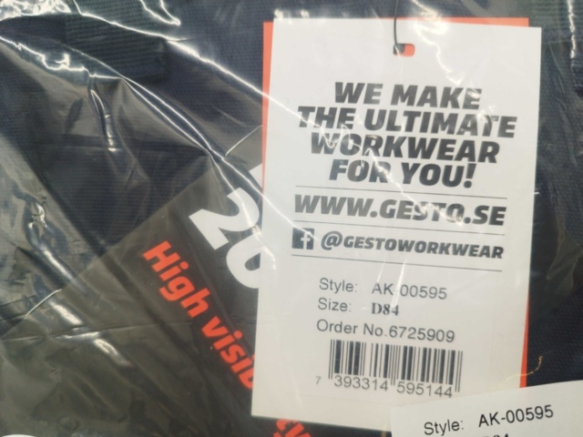 1518702-3 Arbetsbyxor, 5 st - Gesto Workwear, stl D84, marinblå, reflexdetaljer