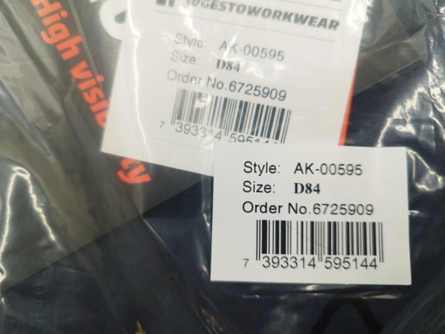 1518702-4 Arbetsbyxor, 5 st - Gesto Workwear, stl D84, marinblå, reflexdetaljer
