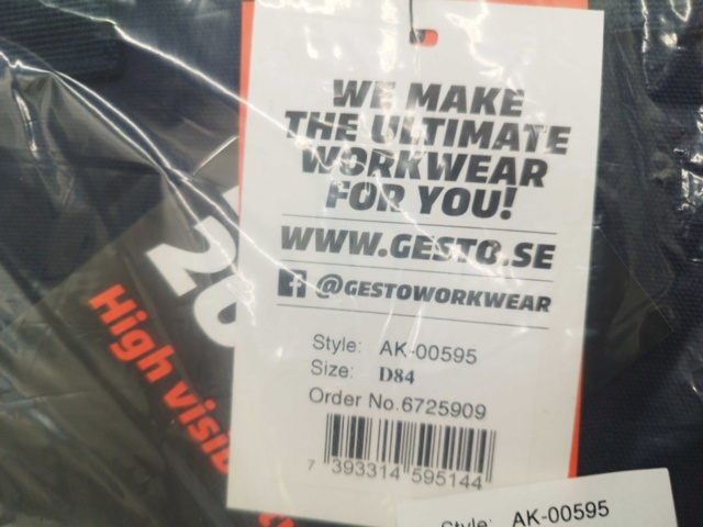 1518703-3 Arbetsbyxor, 5 st - Gesto Workwear, stl D84, marinblå, reflexdetaljer