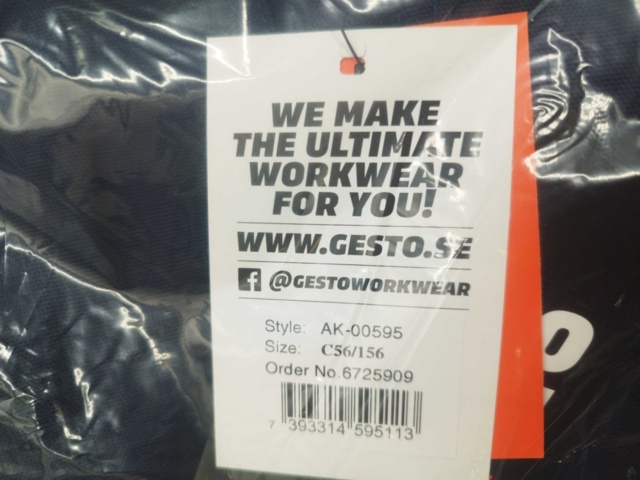 1521412-3 Arbetsbyxor, 5 st - Gesto Workwear, stl C56/156, marinblå, reflexdetaljer