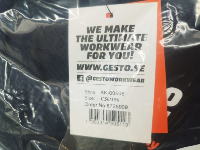 1521413-3 Arbetsbyxor, 5 st - Gesto Workwear, stl C56/156, marinblå, reflexdetaljer