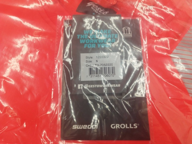 1521434-3 Varselsweatshirt, 5 st - Gesto, storlek S, röd