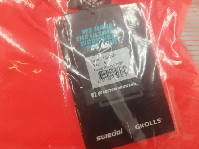 1521435-3 Varselsweatshirt, 5 st - Gesto, storlek S, röd