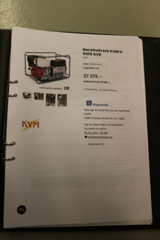 1417012-23 Generator on wheels. Honda engine.