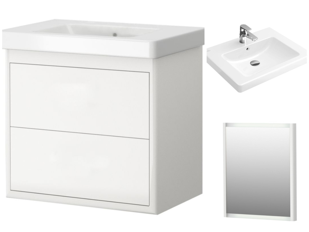 1522710-1 Bathroom package - Duo bath Vilan 65, lacquered white