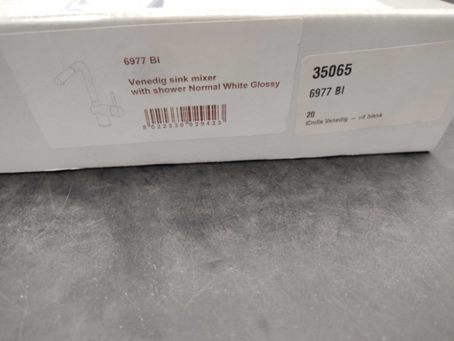 1522977-4 Köksblandare - iCrolla, Venedig 6977 BI, vit blank, handdusch