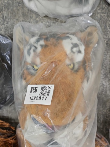 1522817-4 Artificial tiger head - wall decoration, 40 cm
