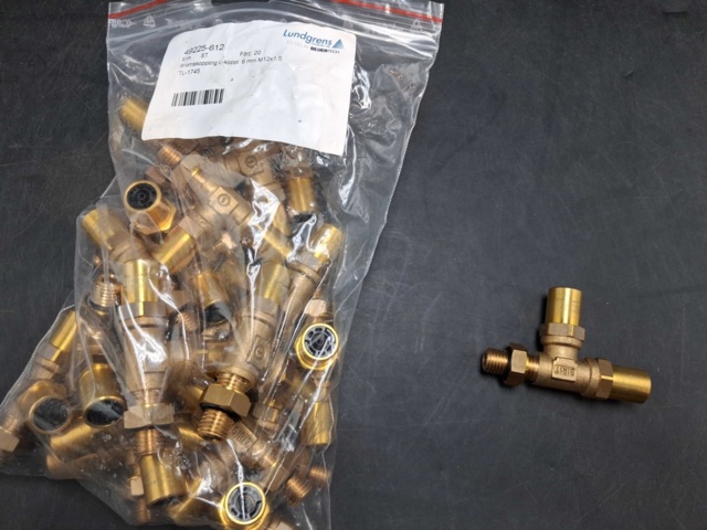 Bromskoppling L-koppling - 20 st, 6 mm M12x1,5