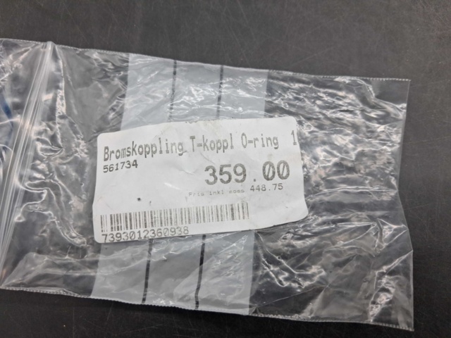 1523104-2 Bromskoppling T-koppling - 6 st, SIRIT, O-ring