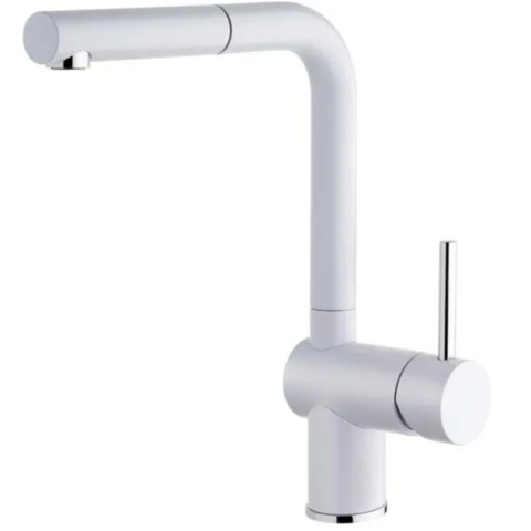1522977-1 Köksblandare - iCrolla, Venedig 6977 BI, vit blank, handdusch