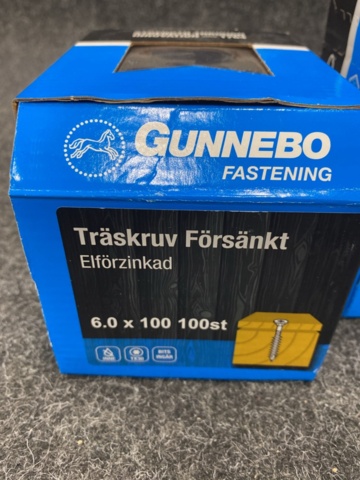 1241942-2 1500 st Träskruv Försänkt Elförzinkad 3.0x15, 3.0x30, 3.5x35, 3.5x40 & 6.0x100mm, Gunnebo
