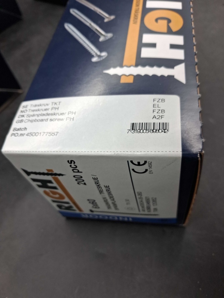 1525272-3 Wood screw & carriage bolt, 460 pcs - Arvid Nilsson, RIGHT