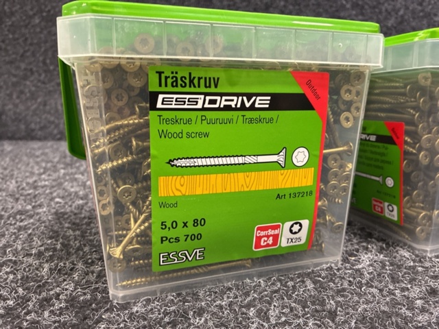 1526071-2 2 pcs Packs Wood Screw 5x80, Essve