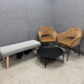 1497452-1 Fåtöljer 2 st, bänk och sidobord