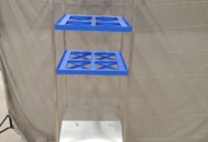 1526526 Display stand - Diskomat, aluminum and blue plastic