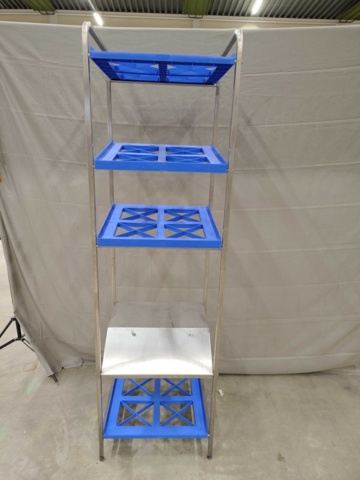 1526526-1 Display stand - Diskomat, aluminum and blue plastic