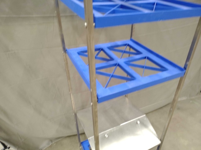 1526526-3 Display stand - Diskomat, aluminum and blue plastic