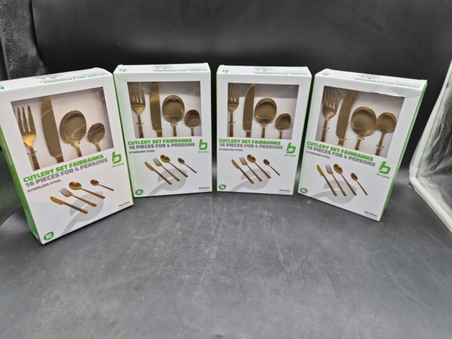 1508622-2 Cutlery set, 4 pcs 16-piece - Bo-Camp, Fairbanks, gold-colored