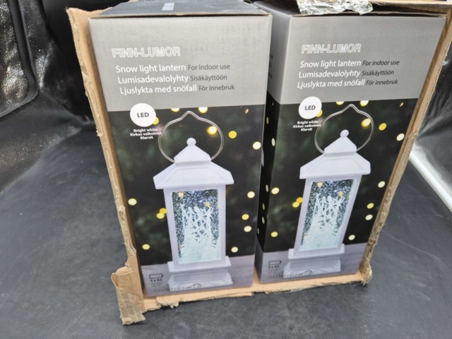 1508623-2 Candle lanterns, 6 pcs - Finn-Lumor, snowfall, LED