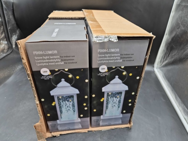 1508624-2 Candle lanterns, 6 pcs - Finn-Lumor, snowfall, LED