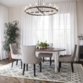 1526860-1 Victoria vitt ovalt matbord med brun toppskiva