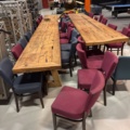 1458326-4 3 long tables with about 35-40 chairs and 1 bar table