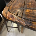 1458335-9 Bar table built from large door with 8 barstools