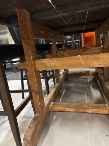 1458335-11 Bar table built from large door with 8 barstools