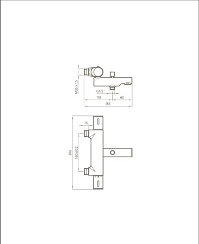 1527924-2 Badkarsblandare - Tapwell, 160 CC, krom