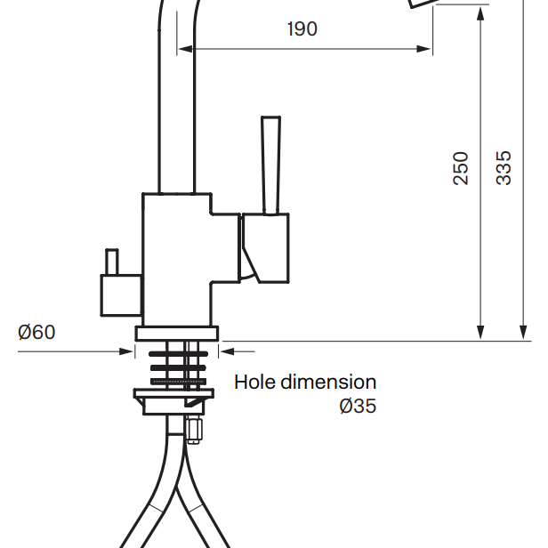 1527938-2 Kitchen faucet - Tapwell, with dishwasher shut-off, Graphite, EVO184