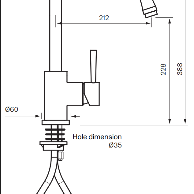 1528037-2 Kitchen mixer, Tapwell, Graphite, pull-out spout, EVO185