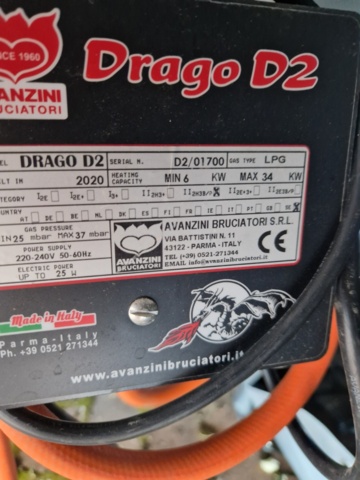 1421816-9 Neapolitan Pizza Oven Drago D2 Wood/gas