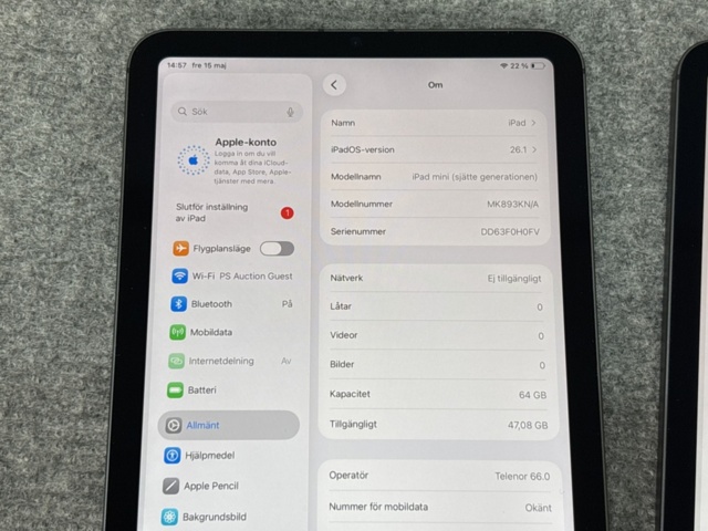 1469323-4 iPad mini (6th Gen) MK893KN/A - 64GB