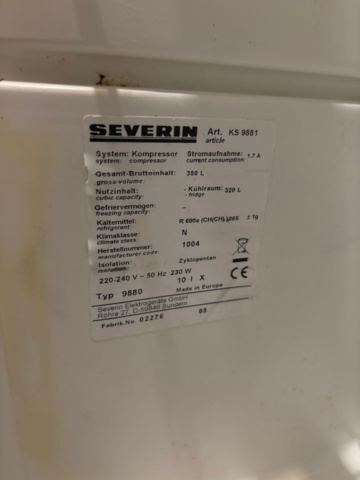 1411052-6 Kylskåp, frysar 2 st - Severin, Electrolux, Cylinda