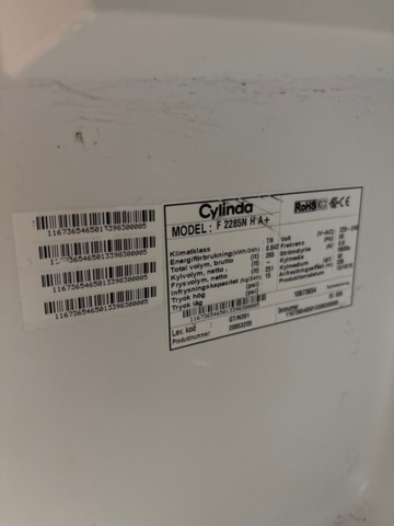 1411052-14 Kylskåp, frysar 2 st - Severin, Electrolux, Cylinda
